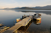 Beautiful waterfront Lodge for sale, Little Atlin Lake, Yukon, Canada